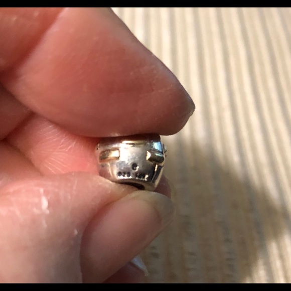 Pandora type bead 14 Mt and sterling silver geomet - Picture 1 of 4